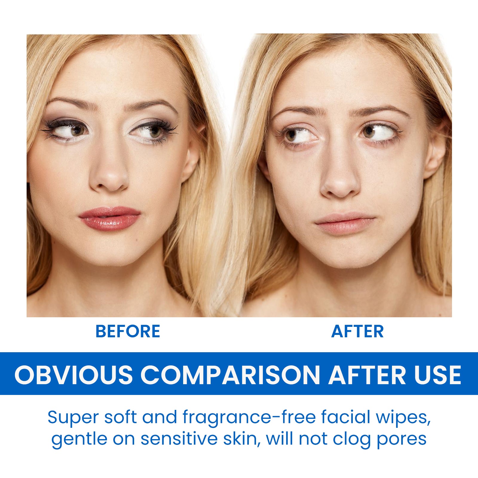 Gentle Makeup Remover Wipes Deep Cleanse Face Eye And Lip Makeup Gentle Refreshing Non-Irritating Makeup Remover Wipes